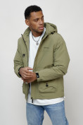 Купить Куртка молодежная мужская весенняя с капюшоном светло-зеленого цвета 708ZS, фото 5