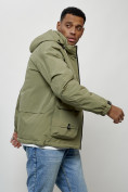 Купить Куртка молодежная мужская весенняя с капюшоном светло-зеленого цвета 708ZS, фото 6