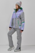 Купить Горнолыжная куртка женская зимняя сиреневого цвета 7092Sn, фото 10