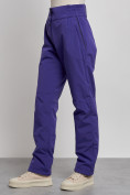 Купить Брюки утепленные спортивные с высокой посадкой женские зимние фиолетового цвета 7141F, фото 2