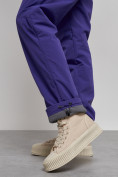 Купить Брюки утепленные спортивные с высокой посадкой женские зимние фиолетового цвета 7141F, фото 8
