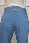 Купить Брюки утепленные спортивные с высокой посадкой женские зимние синего цвета 7141S, фото 6