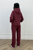 Купить Женский утеплённый спортивный костюм с начёсом бордового цвета 7170Bo, фото 9