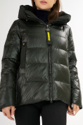 Купить Куртка зимняя big size болотного цвета 72117Bt, фото 10