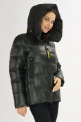 Купить Куртка зимняя big size болотного цвета 72117Bt, фото 12