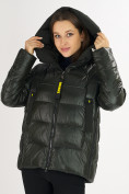 Купить Куртка зимняя big size болотного цвета 72117Bt, фото 13