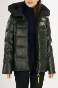 Купить Куртка зимняя big size болотного цвета 72117Bt, фото 14