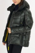 Купить Куртка зимняя big size болотного цвета 72117Bt, фото 15