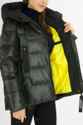 Купить Куртка зимняя big size болотного цвета 72117Bt, фото 17