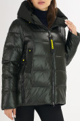 Купить Куртка зимняя big size болотного цвета 72117Bt, фото 7
