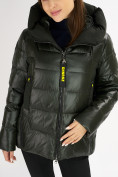 Купить Куртка зимняя big size болотного цвета 72117Bt, фото 8