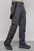 Купить Полукомбинезон утепленный мужской зимний горнолыжный темно-серого цвета 7217TC, фото 8