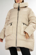 Купить Куртка зимняя big size бежевого цвета 72180B, фото 12
