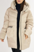 Купить Куртка зимняя big size бежевого цвета 72180B, фото 13