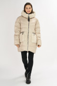 Купить Куртка зимняя big size бежевого цвета 72180B, фото 2