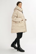 Купить Куртка зимняя big size бежевого цвета 72180B, фото 4