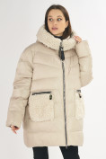 Купить Куртка зимняя big size бежевого цвета 72180B, фото 7