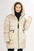 Купить Куртка зимняя big size бежевого цвета 72180B