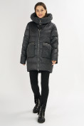Купить Куртка зимняя big size болотного цвета 72180Bt, фото 2