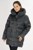 Купить Куртка зимняя big size болотного цвета 72180Bt, фото 6