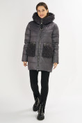 Купить Куртка зимняя big size темно-серого цвета 72180TC