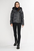 Купить Куртка зимняя темно-серого цвета 7223TC, фото 2