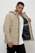 Купить Куртка молодежная мужская весенняя с капюшоном бежевого цвета 7302B, фото 7
