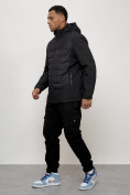 Купить Куртка молодежная мужская весенняя с капюшоном черного цвета 7302Ch, фото 11