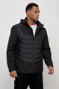 Купить Куртка молодежная мужская весенняя с капюшоном черного цвета 7302Ch, фото 3