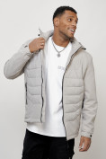 Купить Куртка молодежная мужская весенняя с капюшоном светло-серого цвета 7302SS, фото 10