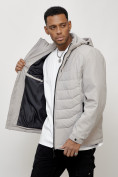 Купить Куртка молодежная мужская весенняя с капюшоном светло-серого цвета 7302SS, фото 15