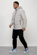 Купить Куртка молодежная мужская весенняя с капюшоном светло-серого цвета 7302SS, фото 2
