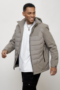 Купить Куртка молодежная мужская весенняя с капюшоном серого цвета 7302Sr, фото 11
