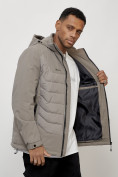 Купить Куртка молодежная мужская весенняя с капюшоном серого цвета 7302Sr, фото 15