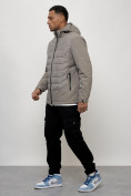 Купить Куртка молодежная мужская весенняя с капюшоном серого цвета 7302Sr, фото 2