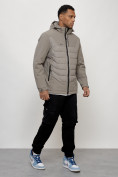 Купить Куртка молодежная мужская весенняя с капюшоном серого цвета 7302Sr, фото 3