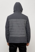 Купить Куртка молодежная мужская весенняя с капюшоном темно-серого цвета 7302TC, фото 15