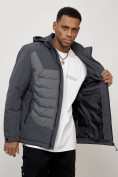 Купить Куртка молодежная мужская весенняя с капюшоном темно-серого цвета 7302TC, фото 9