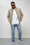 Купить Куртка молодежная мужская весенняя 2024 года бежевого цвета 7305B, фото 11