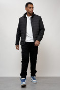 Купить Куртка молодежная мужская весенняя 2024 года черного цвета 7305Ch, фото 10
