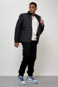 Купить Куртка молодежная мужская весенняя 2024 года черного цвета 7305Ch, фото 11