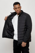 Купить Куртка молодежная мужская весенняя 2024 года черного цвета 7305Ch, фото 12