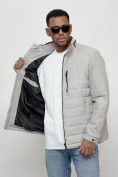 Купить Куртка молодежная мужская весенняя 2024 года светло-серого цвета 7305SS, фото 14
