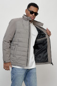 Купить Куртка молодежная мужская весенняя 2024 года серого цвета 7305Sr, фото 9