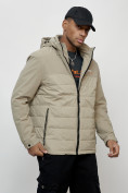 Купить Куртка молодежная мужская весенняя с капюшоном бежевого цвета 7306B, фото 13