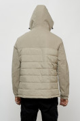 Купить Куртка молодежная мужская весенняя с капюшоном бежевого цвета 7306B, фото 15