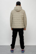Купить Куртка молодежная мужская весенняя с капюшоном бежевого цвета 7306B, фото 4