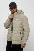 Купить Куртка молодежная мужская весенняя с капюшоном бежевого цвета 7306B, фото 6