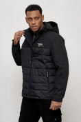 Купить Куртка молодежная мужская весенняя с капюшоном черного цвета 7306Ch, фото 8