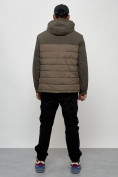 Купить Куртка молодежная мужская весенняя с капюшоном коричневого цвета 7306K, фото 13